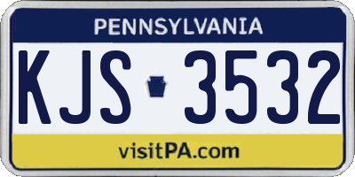 PA license plate KJS3532
