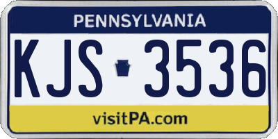 PA license plate KJS3536