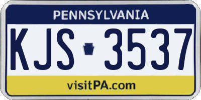 PA license plate KJS3537