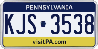 PA license plate KJS3538