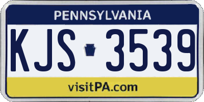 PA license plate KJS3539