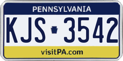 PA license plate KJS3542