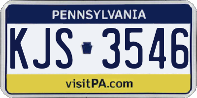 PA license plate KJS3546
