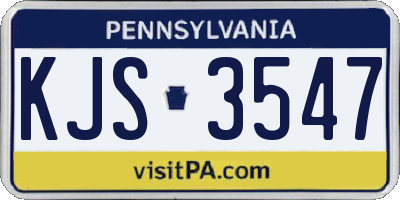 PA license plate KJS3547