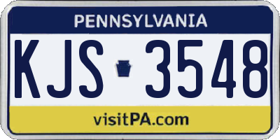 PA license plate KJS3548