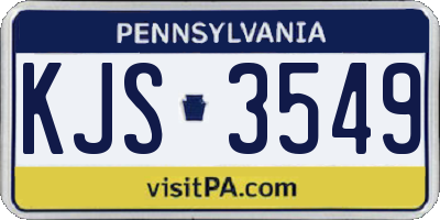 PA license plate KJS3549