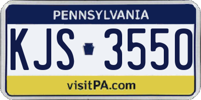PA license plate KJS3550