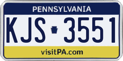 PA license plate KJS3551
