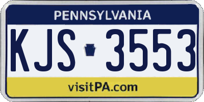 PA license plate KJS3553