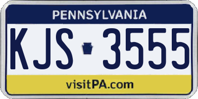PA license plate KJS3555