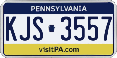 PA license plate KJS3557