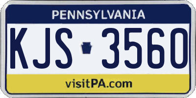 PA license plate KJS3560