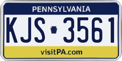 PA license plate KJS3561