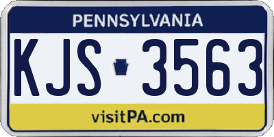 PA license plate KJS3563