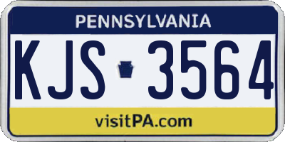 PA license plate KJS3564