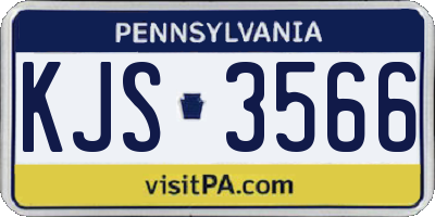 PA license plate KJS3566