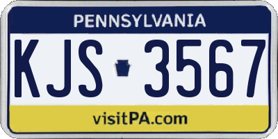 PA license plate KJS3567