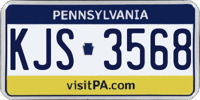 PA license plate KJS3568