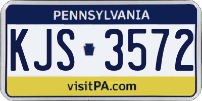 PA license plate KJS3572