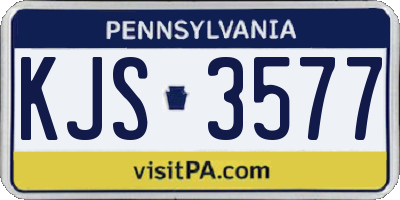 PA license plate KJS3577