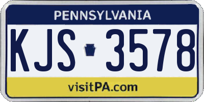 PA license plate KJS3578