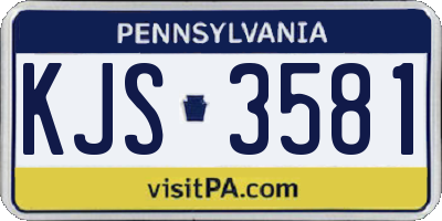 PA license plate KJS3581