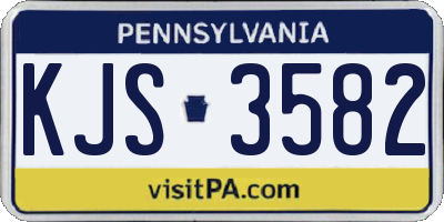 PA license plate KJS3582