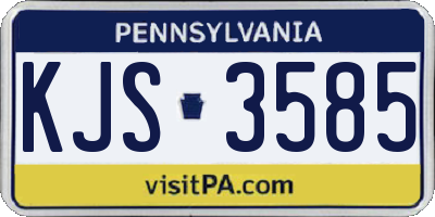 PA license plate KJS3585