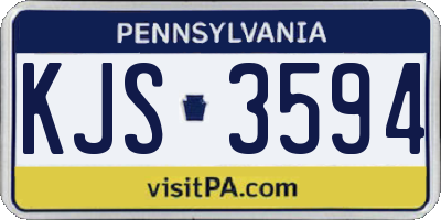 PA license plate KJS3594