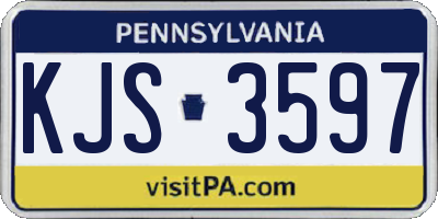 PA license plate KJS3597