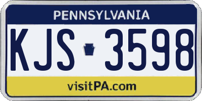 PA license plate KJS3598