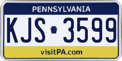 PA license plate KJS3599