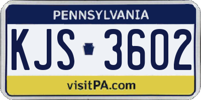 PA license plate KJS3602