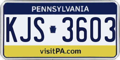 PA license plate KJS3603