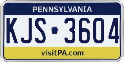 PA license plate KJS3604