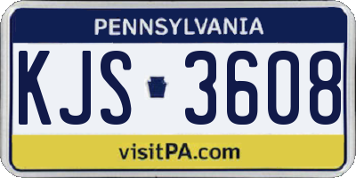 PA license plate KJS3608