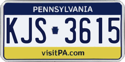 PA license plate KJS3615