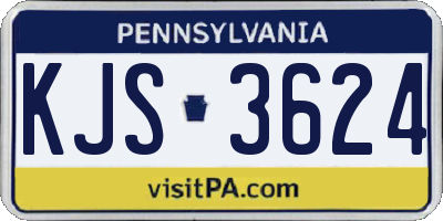 PA license plate KJS3624