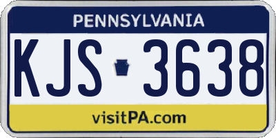 PA license plate KJS3638