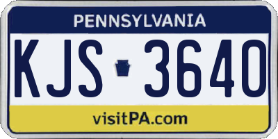PA license plate KJS3640