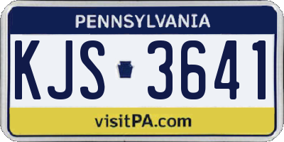 PA license plate KJS3641
