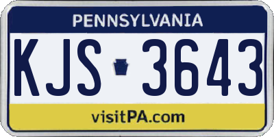 PA license plate KJS3643