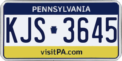 PA license plate KJS3645