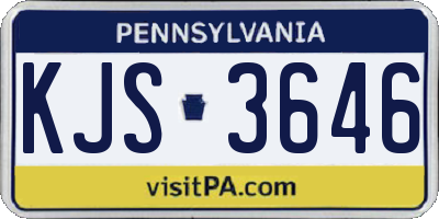 PA license plate KJS3646