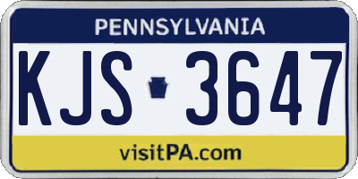 PA license plate KJS3647