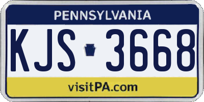PA license plate KJS3668