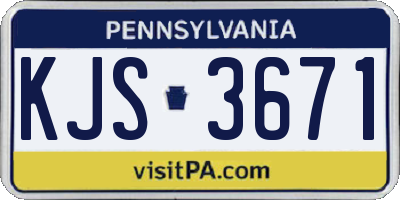 PA license plate KJS3671