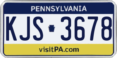 PA license plate KJS3678
