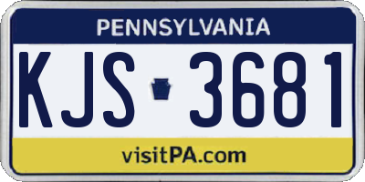 PA license plate KJS3681