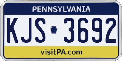 PA license plate KJS3692